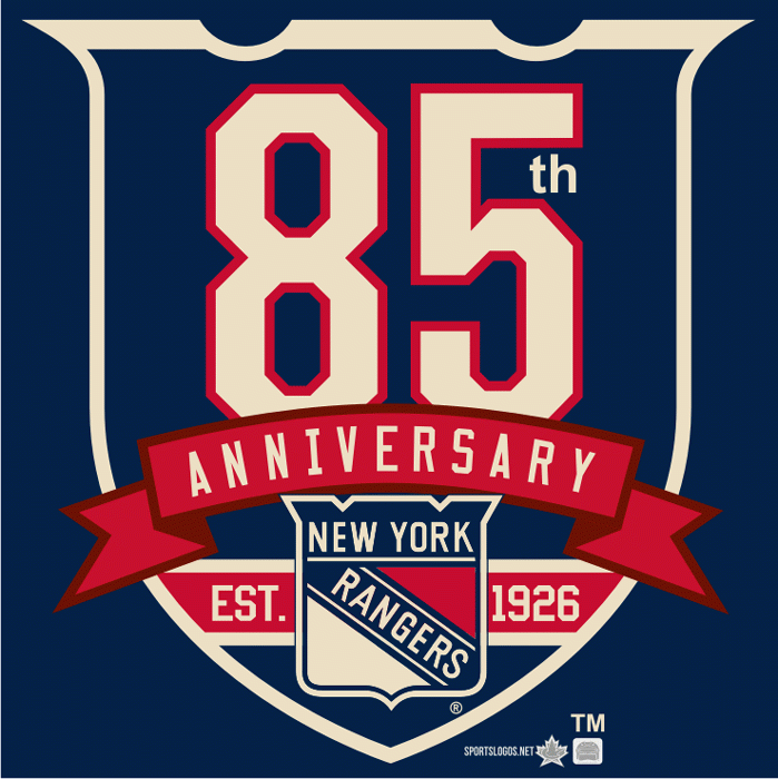 New York Rangers 2010 11 Anniversary Logo iron on paper